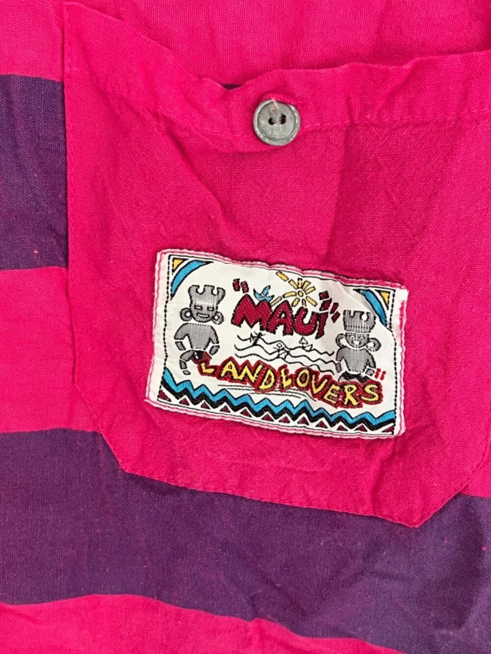 Vintage 80's International Outlook Color Block Button Down Shirt Large - Picture 3 of 9